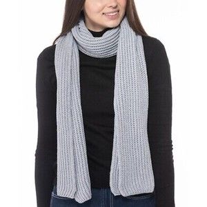 Style & Co NWT Solid Ribbed Muffler Extra Long Recycled Wrap Scarf Grey OS New